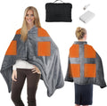 Cordless Wearable Heated Blanket, USB Electric Throw Shawl with Power Bank