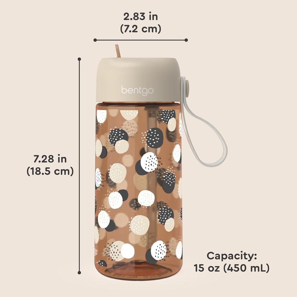 Kids Water Bottle, Replacement Straws Set, Leak-Proof, 15 oz