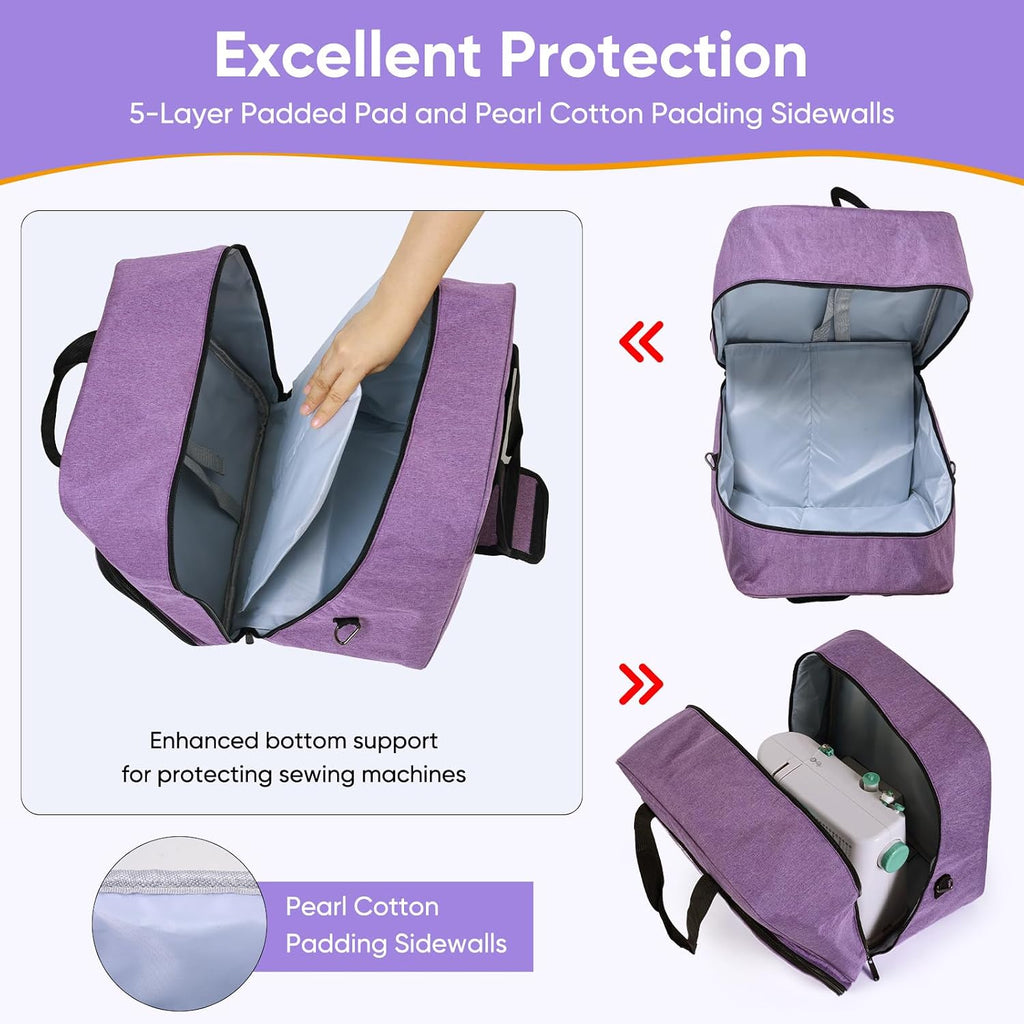 Universal Sewing Machine Carrying Case With Shoulder Strap/Purple(Bag Only)