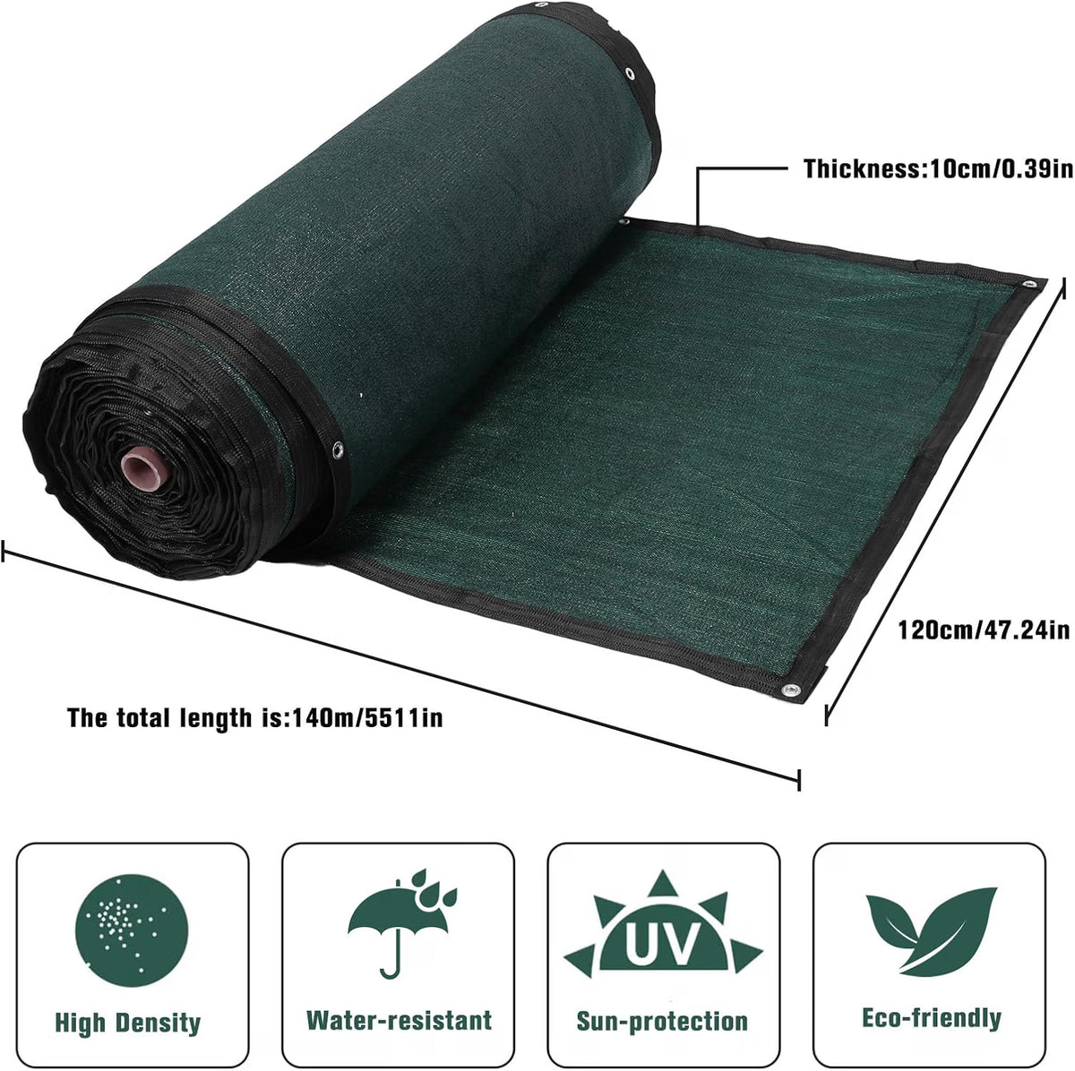 4ft x 459ft Windscreen Fencing Mesh, 90% Privacy Blockage with Metal Grommets