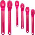 Wee Textured Spoons - Self-Feeding Oral Motor Therapy for Lip Closure & Oral Awareness, Kids, Toddlers & Adults, Sensory Feeding Aid | Magenta, 6-Pack