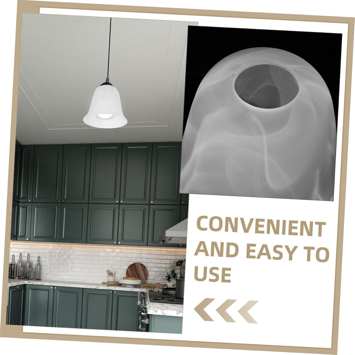 Glass Lamp Shade for Pendant Light, White E27 Simple Style Replacement Living Room Bedroom Use, Decorative Effect and Eye Protection, Easy Install
