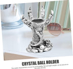 Dragon Claw Sphere Holder Resin Display Base for Crystal Ball Silver Finish, Flat No Burrs Design, Light Weight Build, Bedroom Table Accent