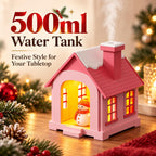 christmas village humidifier, 500ml Snow House with Light & Chimney Mist