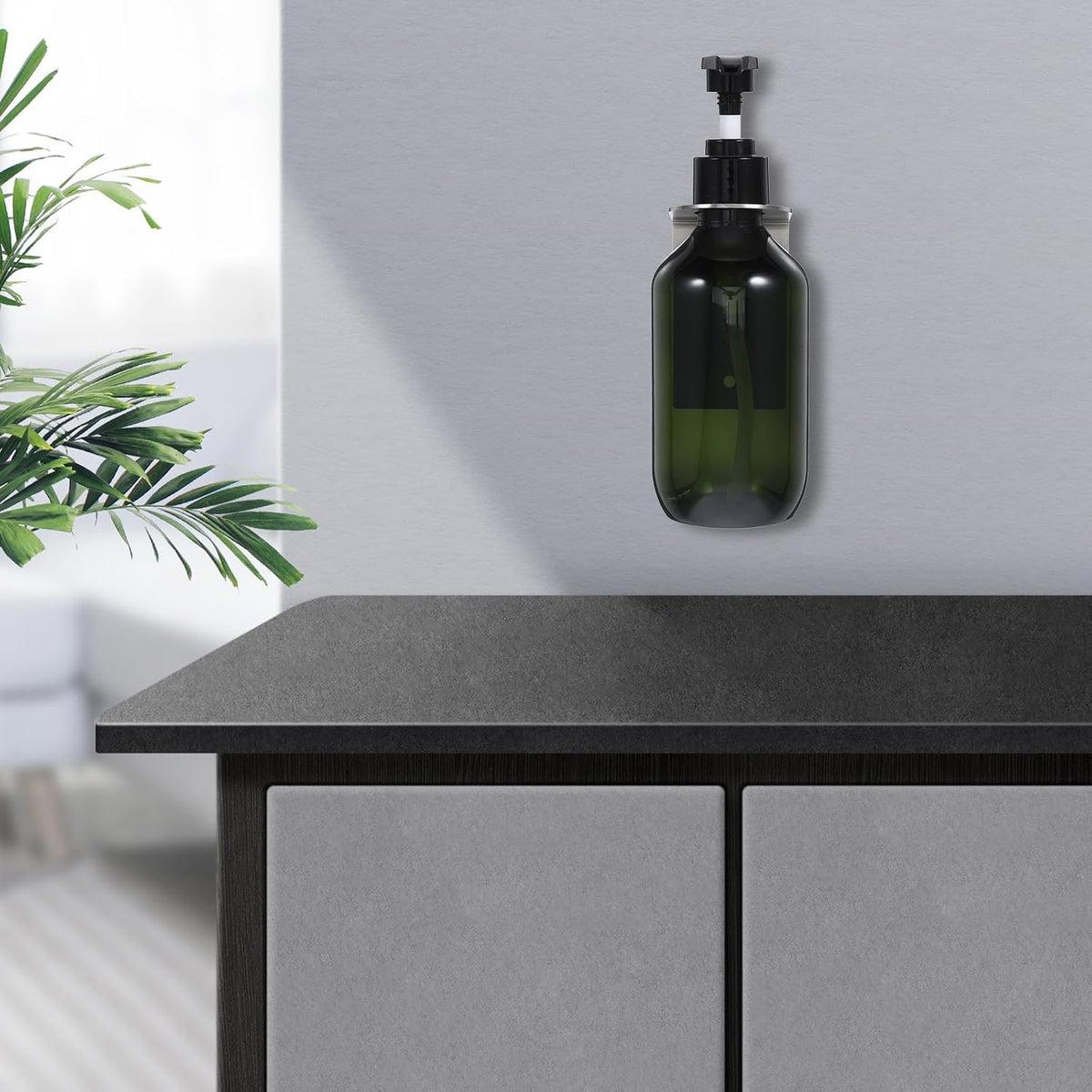 Soap Dispenser Stainless Steel Wall Mount Set for Bathroom Use ABS and Steel Build, Easy Installation, Compatible with Multiple Liquids, Sleek Minimalist Style, Green Finish
