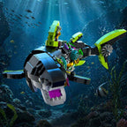 Mechanical Shark Building Set, Glow Shark Model with Rotatable Joints & Stand