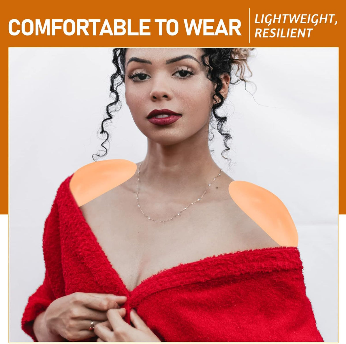 Silicone Adhesive Shoulder Pads for Women 2 Pairs Anti Slip Shoulder Shaping for Tops and Clothing, Smooth Look under Outfits, Photo Shoots and Social Outings