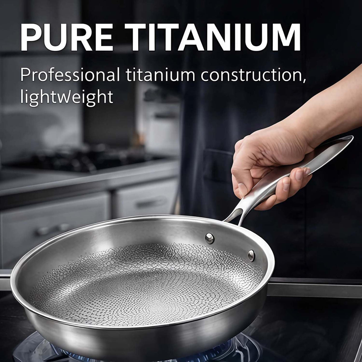 Pure Titanium Frying Pan & Cookware (With lid, 26cm)