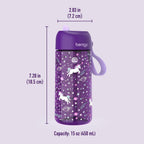 Kids Water Bottle, Replacement Straws Set, 15 oz, Leak-Proof