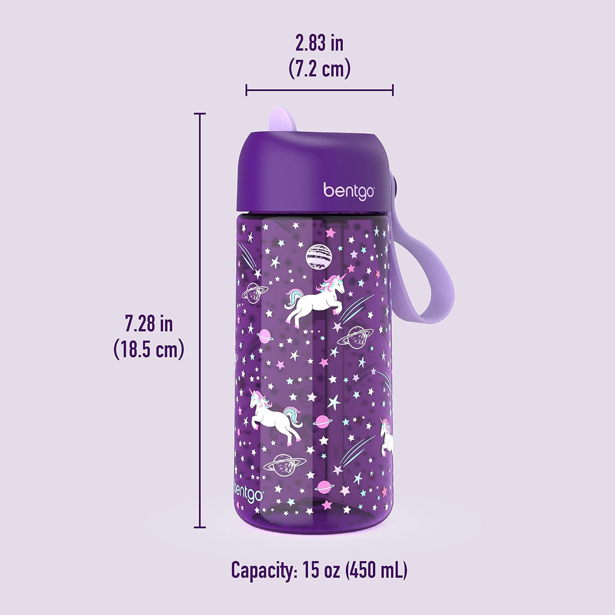 Kids Water Bottle, Replacement Straws Set, 15 oz, Leak-Proof