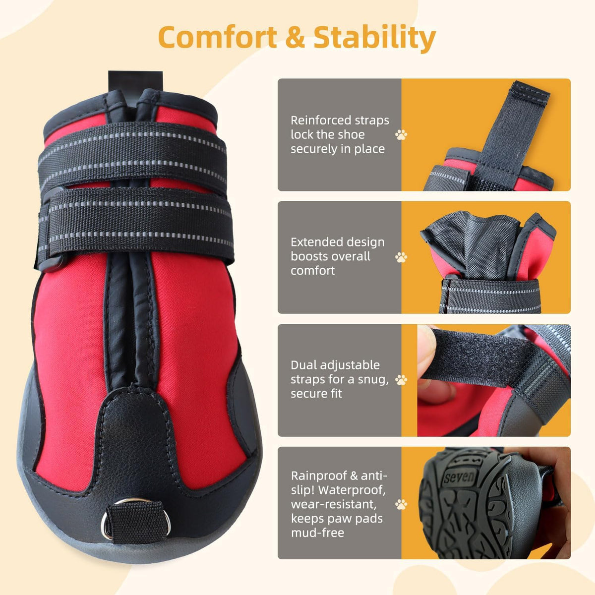 Dog Strap-On Drop Foot Orthotics, Knuckleless Boot for Toe Lift & Gait Support, Arthritis Relief, Medium