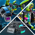 Mechanical Shark Building Set, Glow Shark Model with Rotatable Joints & Stand
