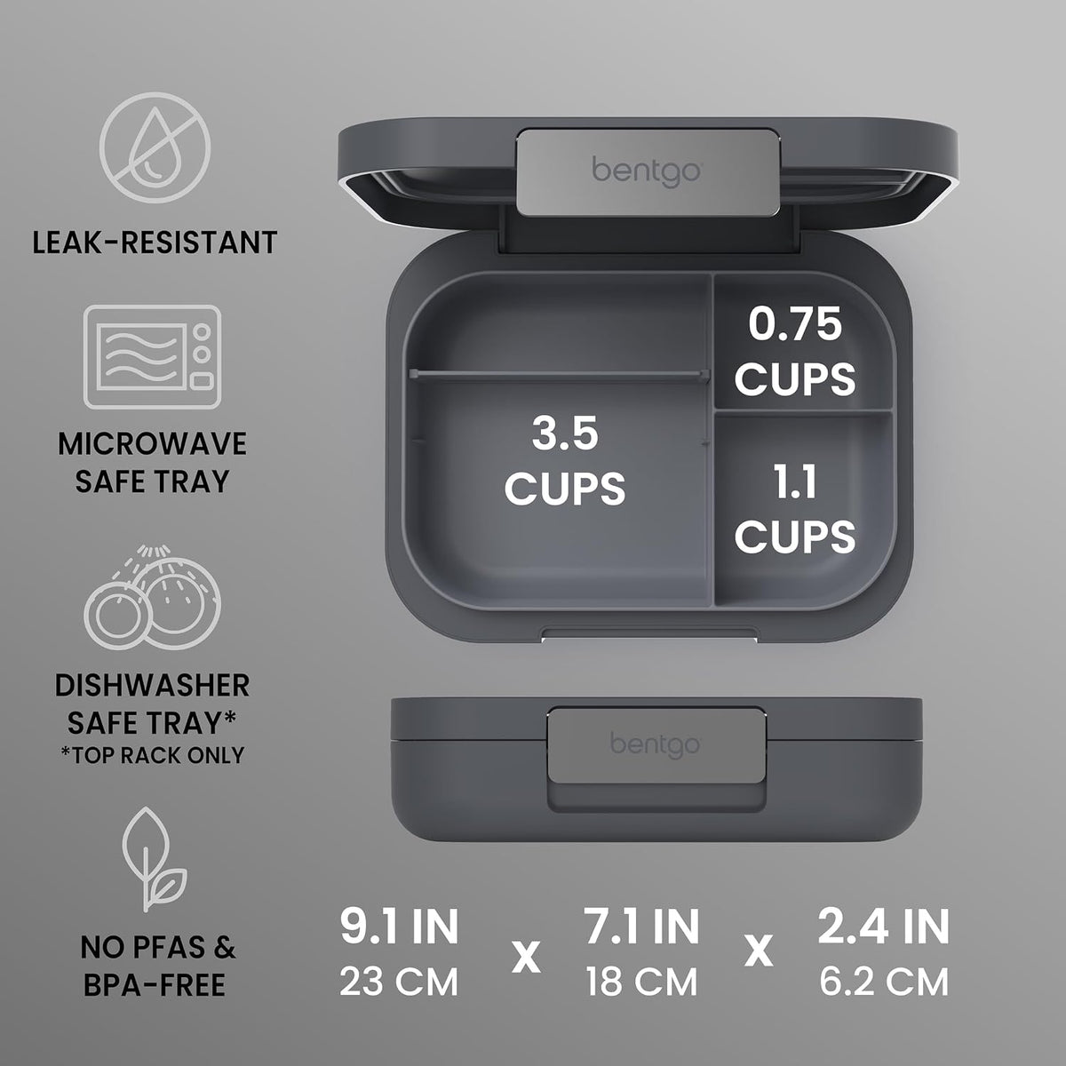 Modern Adult Bento Lunch Box with 3-4 Compartments