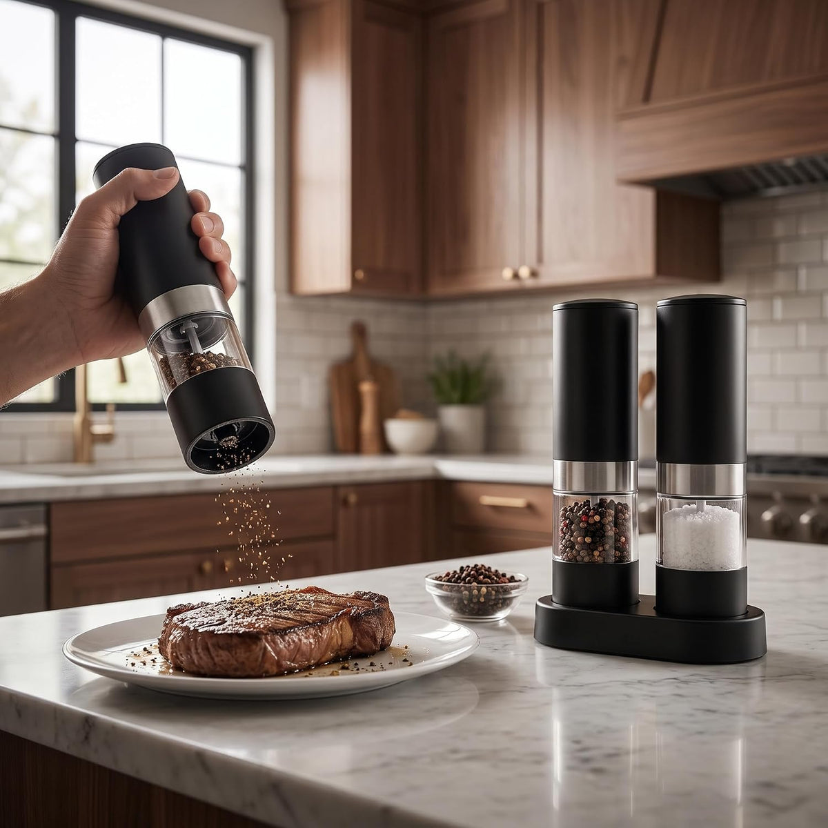 Electric Salt and Pepper Grinder Shakers Kitchen Set for Women Home Gifts