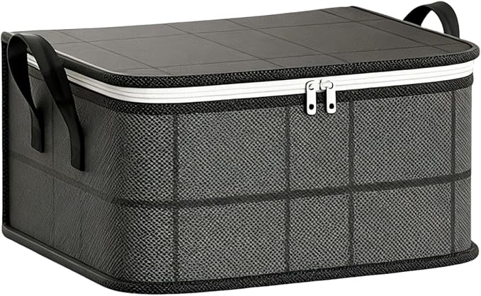 Foldable Storage Bag with Zipper, Clothes & Blanket Storage, S-XL (M) Nonwoven foldable storage bag with zippered lid and side handles; S/M/L/XL sizes for clothes, blankets, bedding and toys.
