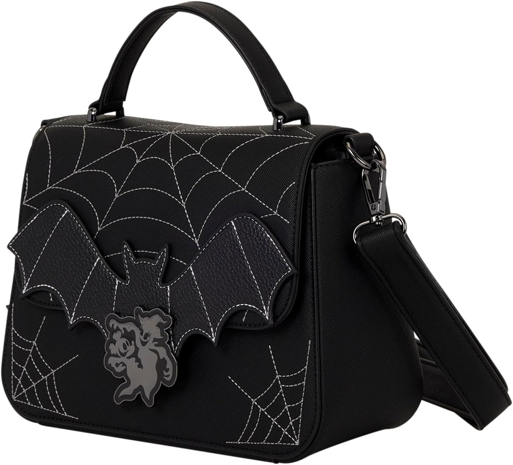 Mickey & Minnie - Spiderwebs and Bats - Crossbody Bag with Metal Charm - Collectible Bags