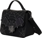 Mickey & Minnie - Spiderwebs and Bats - Crossbody Bag with Metal Charm - Collectible Bags