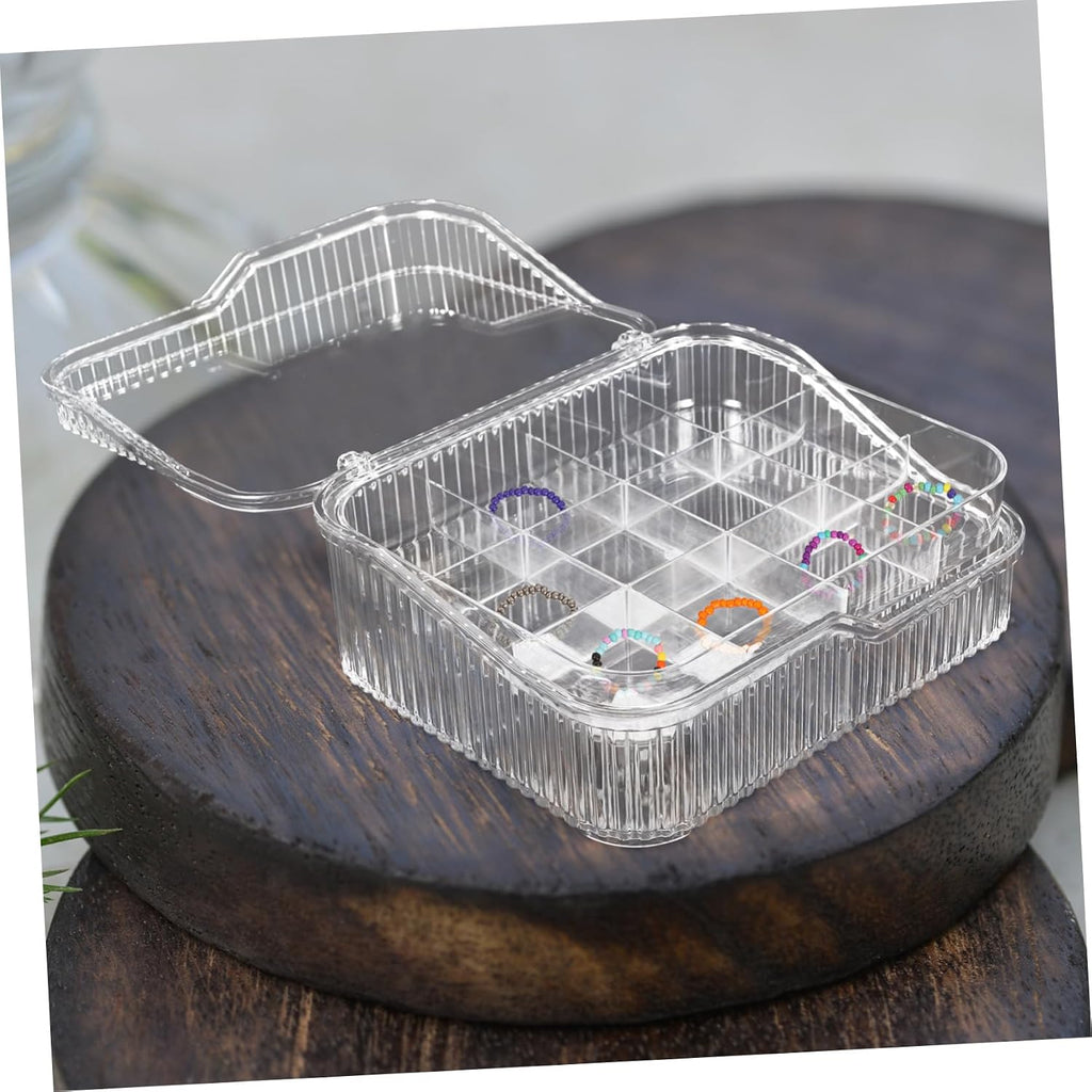 2-tier Jewelry Storage Box 16-compartment Organizer Ps Lightweight Detachable Drawer Design, Bedroom Vanity Use, Cover, Space-saving Desktop Holder