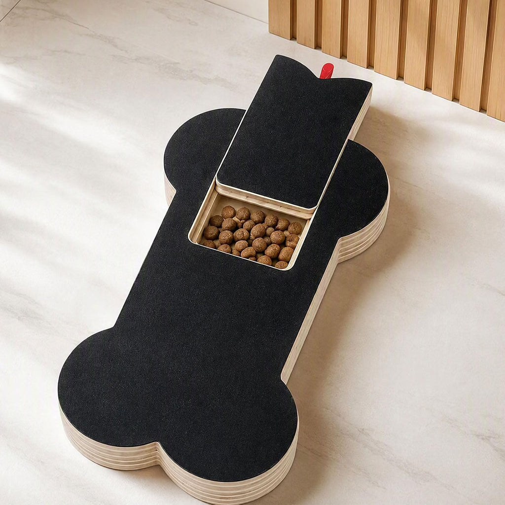 Wooden Dog Nail Scratch Board with Treat Box for Small & Medium Dogs