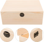 Retro Jewelry Case Wooden Box with Hinged Lid and Front Clasp Dresser or Bedside Use, Holds Jewelries and Small Sundries, Multipurpose Wooden Storage with Easy Open Close