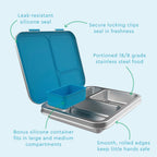 Kids Stainless Steel Lunch Box and Water Bottle Set (Dinosaur)