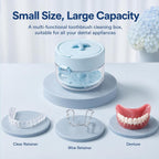 Retainer Cleaner Case Travel Storage Box With Drain Tray (3 Pcs) Stores And Soaks Retainers Safely For Daily Cleaning At Home Or While Traveling