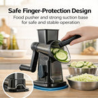 3-In-1 Manual Rotary Cheese Grater Vegetable Slicer with Suction Base