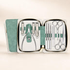 11-in-1 Professional Nail Care Kit, Stainless Steel Clippers with Leather Case