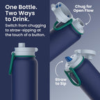 Flip 2-in-1 Straw & Chug Leak-Proof Insulated Water Bottle, 24 fl oz