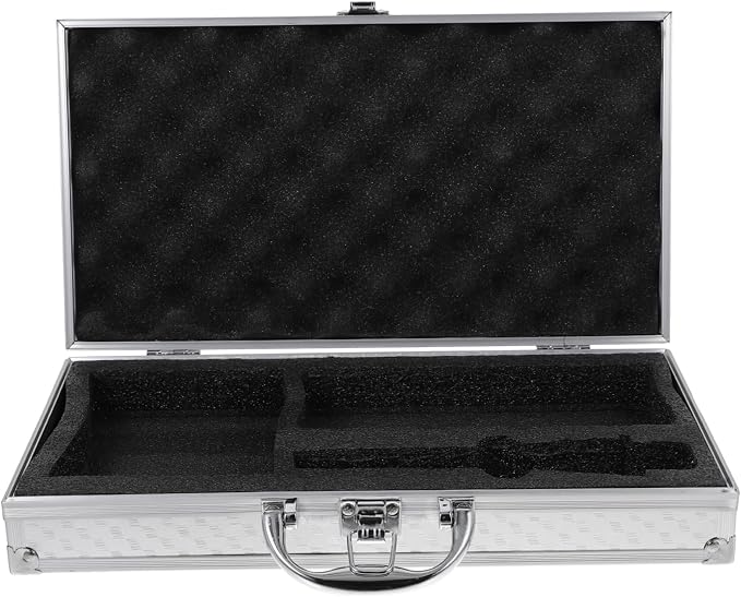 Silver Aluminum Alloy Tool Box Hard Shell Briefcase for Office Home Wear Resistant Lightweight Build, Clasp Security and Reinforced Corners, Stylish Silver Finish for Storage