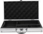 Silver Aluminum Alloy Tool Box Hard Shell Briefcase for Office Home Wear Resistant Lightweight Build, Clasp Security and Reinforced Corners, Stylish Silver Finish for Storage