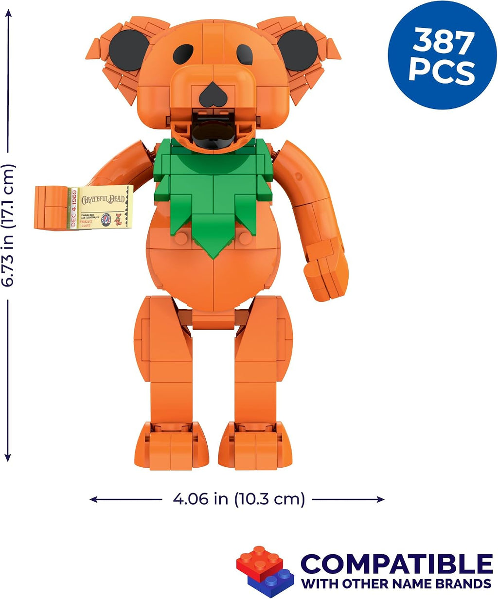 Grateful Dead Dancing Bear Building Kit, 387-Piece Posable Collectible Figure