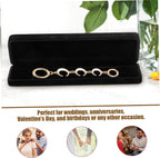 Jewelry Box for Necklace and Bracelet Display 2pcs Black Lint Simple Jewelry Storage, Easy to Carry, for Jewelry Store and Engagement Presentation