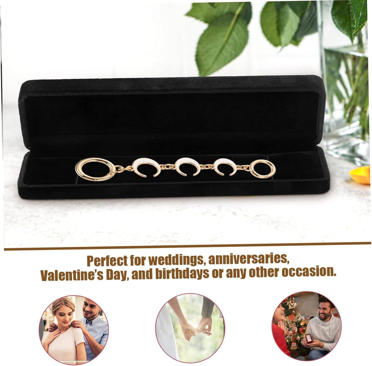 Jewelry Box for Necklace and Bracelet Display 2pcs Black Lint Simple Jewelry Storage, Easy to Carry, for Jewelry Store and Engagement Presentation