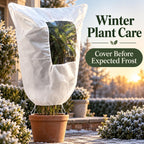 Plant Frost Protection Covers with Viewing Window, Drawstring (80 * 100cm*2,White)