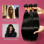 12A Straight Human Hair Bundles, 12/14/16 Inch Hair Extensions