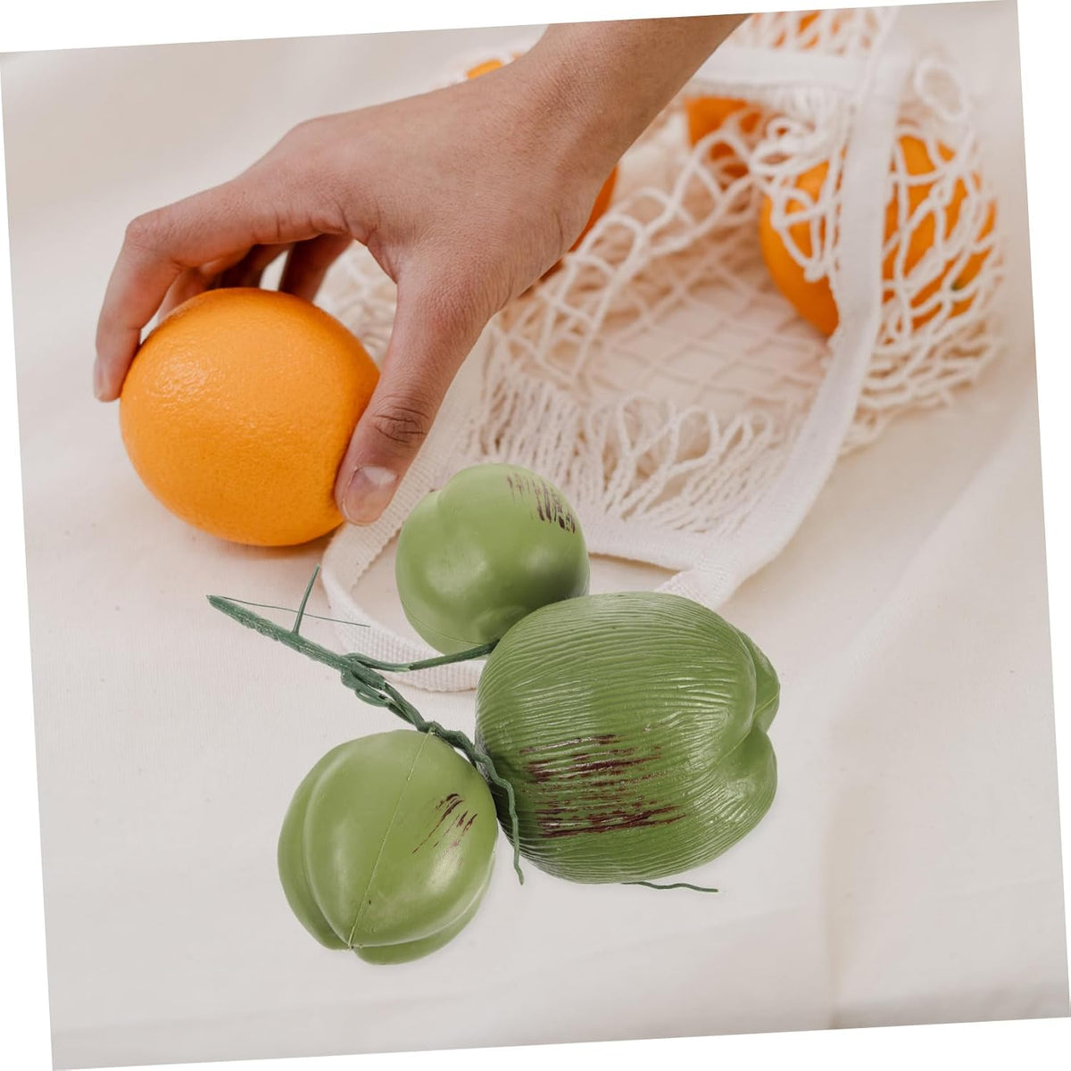 Artificial Coconuts Fake Fruit Photo Props for Farmhouse Decorations Tropical Creative Simulated Coconut Ornaments Luau Theme Decorations