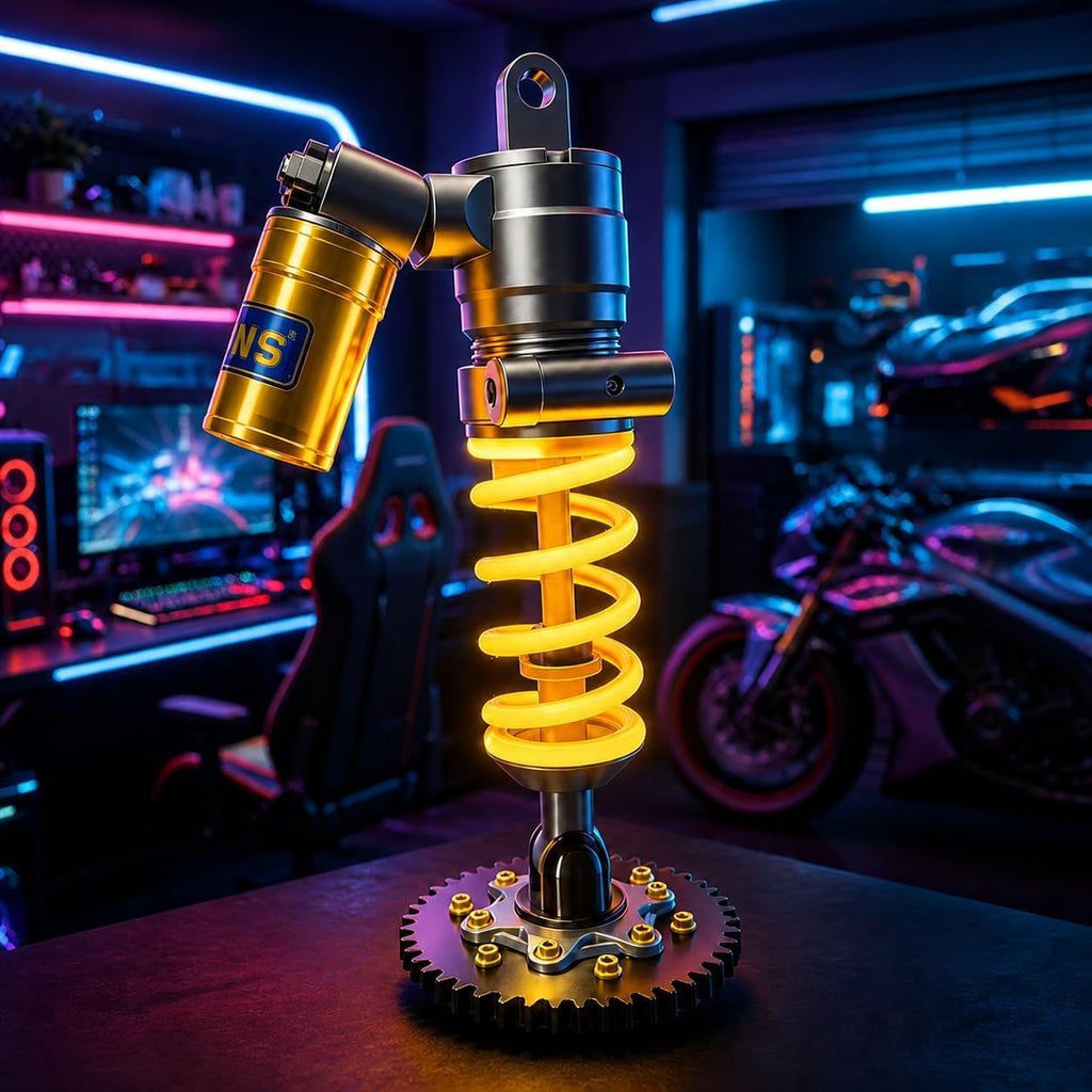 Motorcycle Shock Absorber Desk Lamp, Adjustable Gaming Desk Light