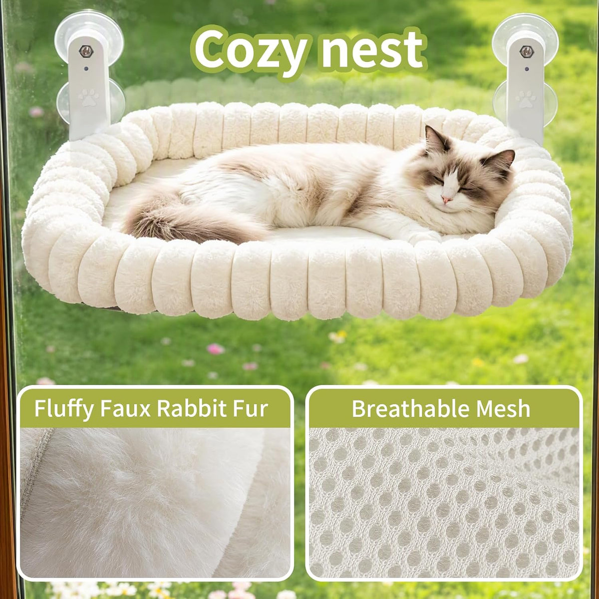 Foldable Cat Window Hammock Foldable Cordless Cushion Bed