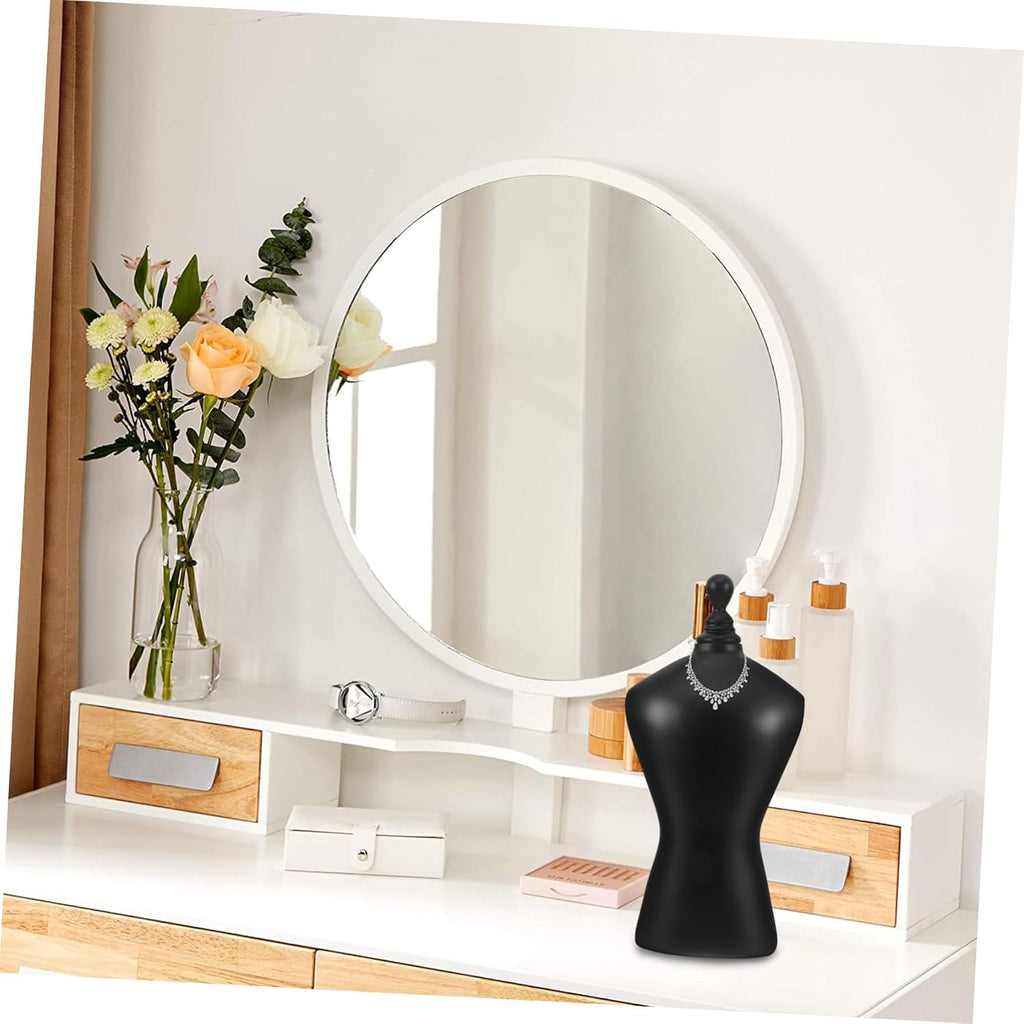 ULDIGI Jewelry Bust Display Stand Elegant Necklace Holder for Tabletop Showcase for Personal Use and Retail Settings Made of Black Mannequin Design