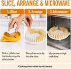DIY Microwave Potato Chip Maker with Slicer Bowl Set, PP, 23 cm Microwave potato chip maker with slicer bowl set, made of PP and sized 23 cm diameter x 5 cm high for compact DIY snack prep.