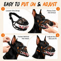 Scary Dog Muzzle Mask, Halloween Hellhound Monster Teeth Costume for Medium and Large Dogs (L)
