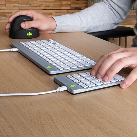 Number Pad Keyboard, USB-C/A Wired, Mini Numeric Keypad with LED Break Indicator, for Financial Accounting, Data Entry & Excel Spreadsheets, White