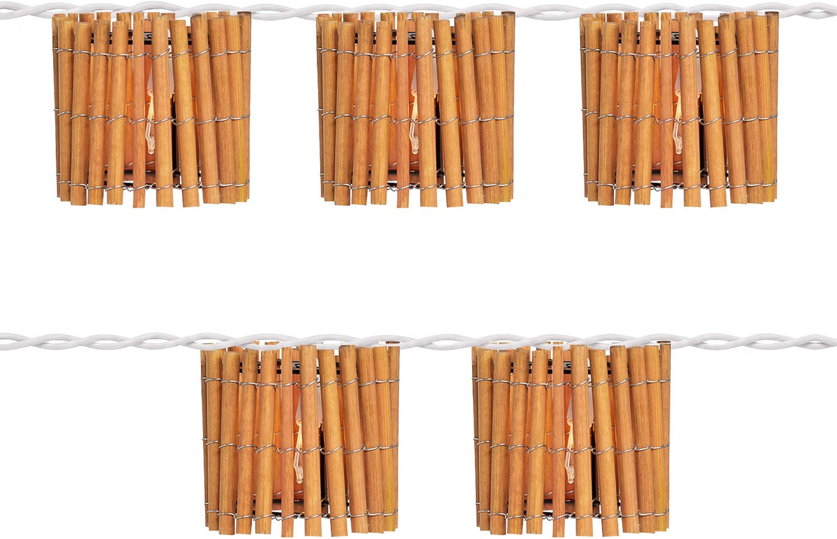 Tropical Bamboo Patio String Lights 7.25' White Wire 10ct