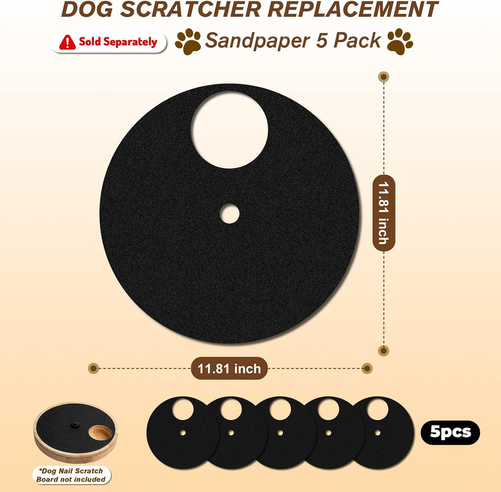 5 Pack Replacement Scratch Pads for Dog Nail Scratch Board, 80 Grit