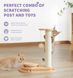 Made4Pets Kitten Scratching Post, Indoor Cat Toy with Ball Track