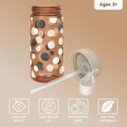 Kids Water Bottle, Replacement Straws Set, Leak-Proof, 15 oz
