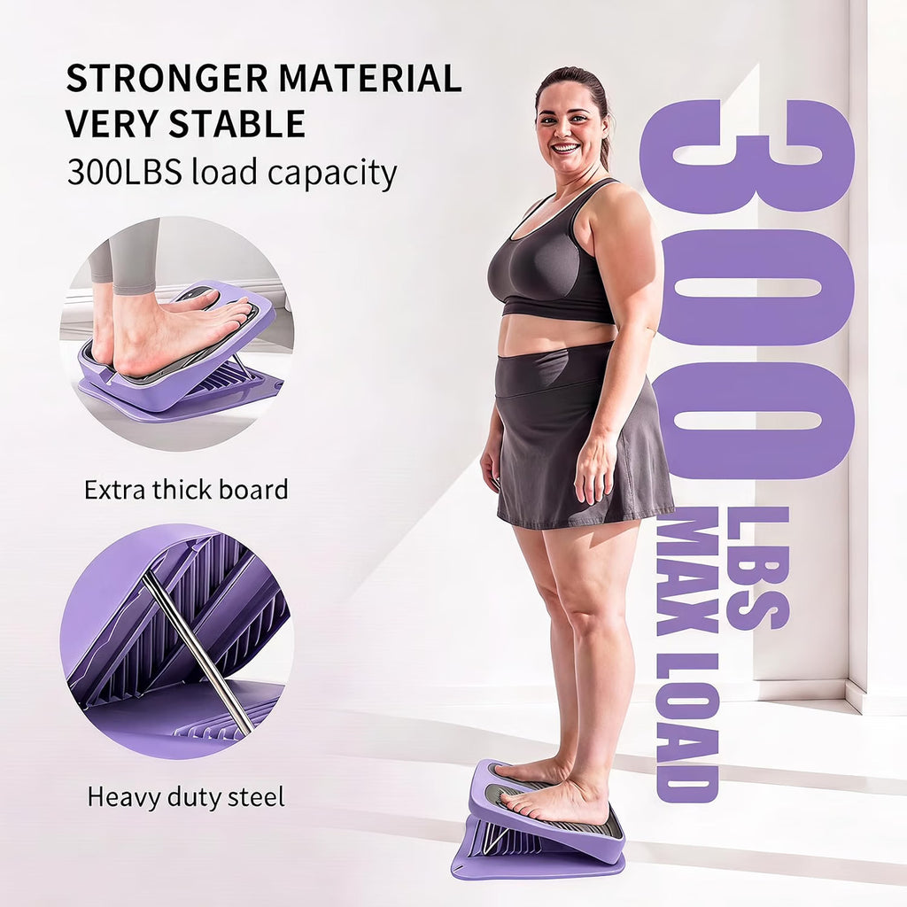 Slant Board for Calf Stretching, 9-Level Adjustable Incline Board with 2 Resistance Bands