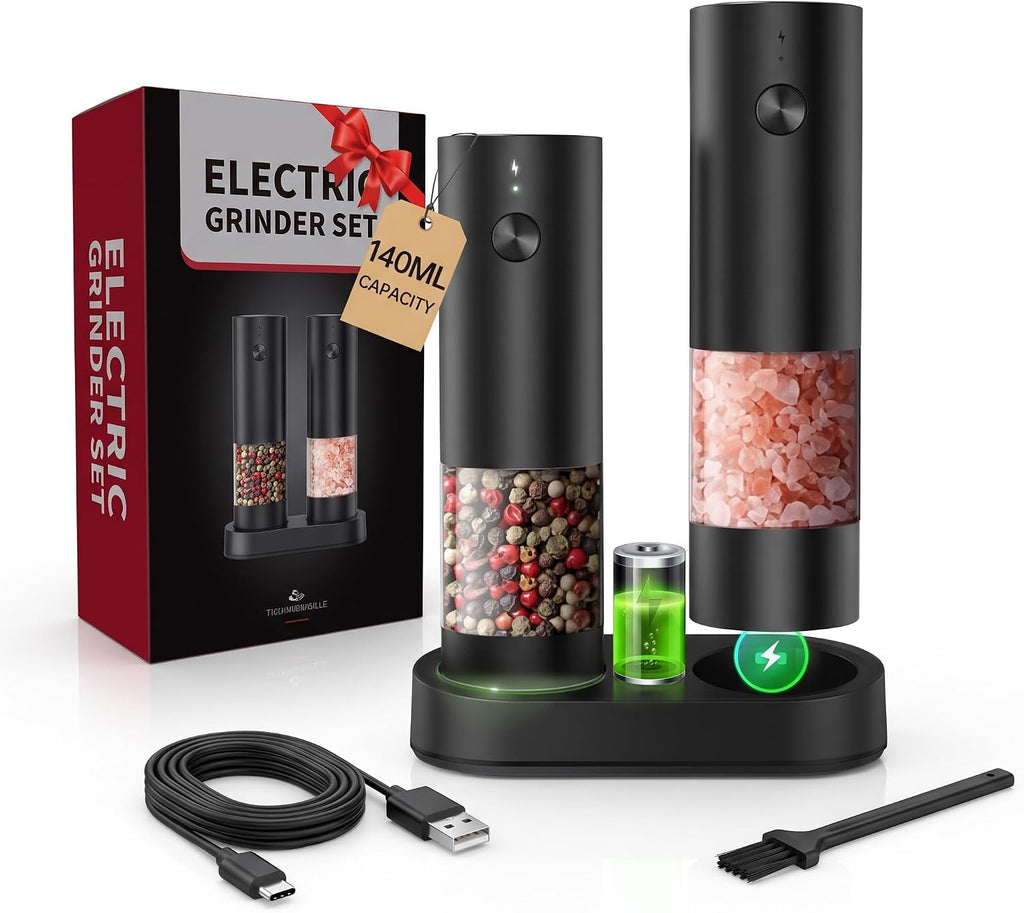 Electric Salt and Pepper Grinder Shakers Kitchen Set for Women Home Gifts