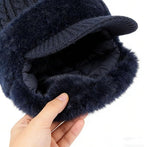 Trapper Hat, Blocking Knitted Hats, Warm Knitted Trapper Hat with Ear Flaps for Men & Women